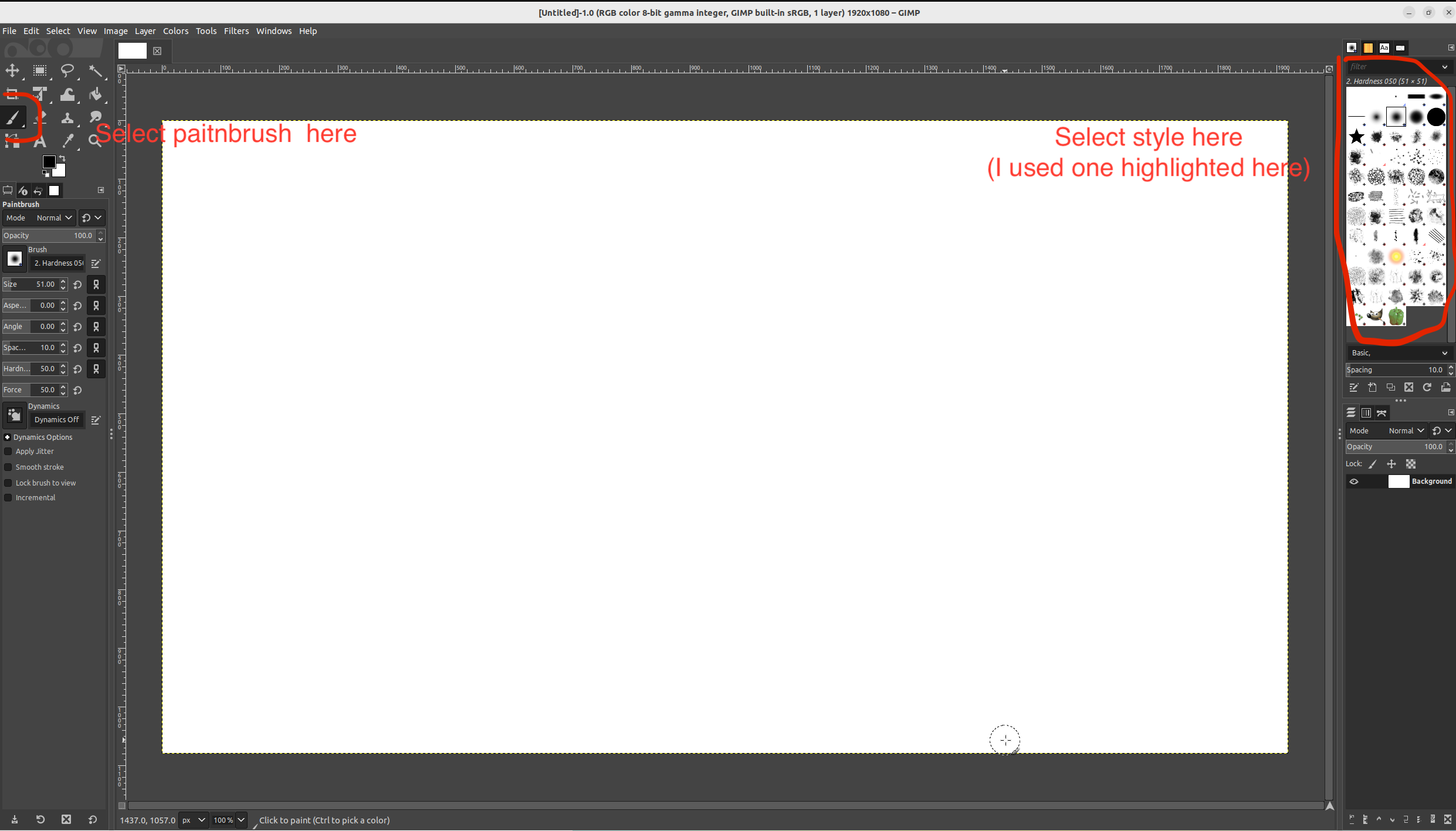 Blank image in GIMP.